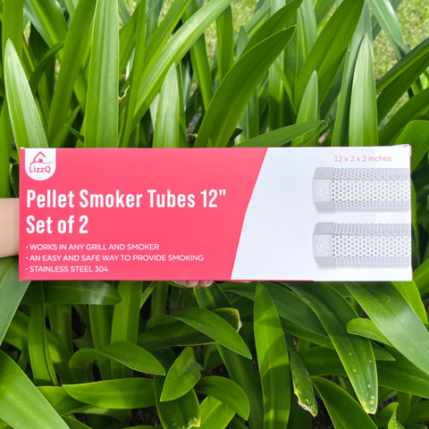 LIZZQ pellet smoker tube provides up to five hours of continuous smoke