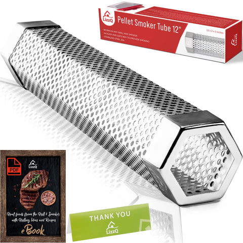LIZZQ Premium Pellet Smoker Tube 12in ready for versatile grilling and extended smoke