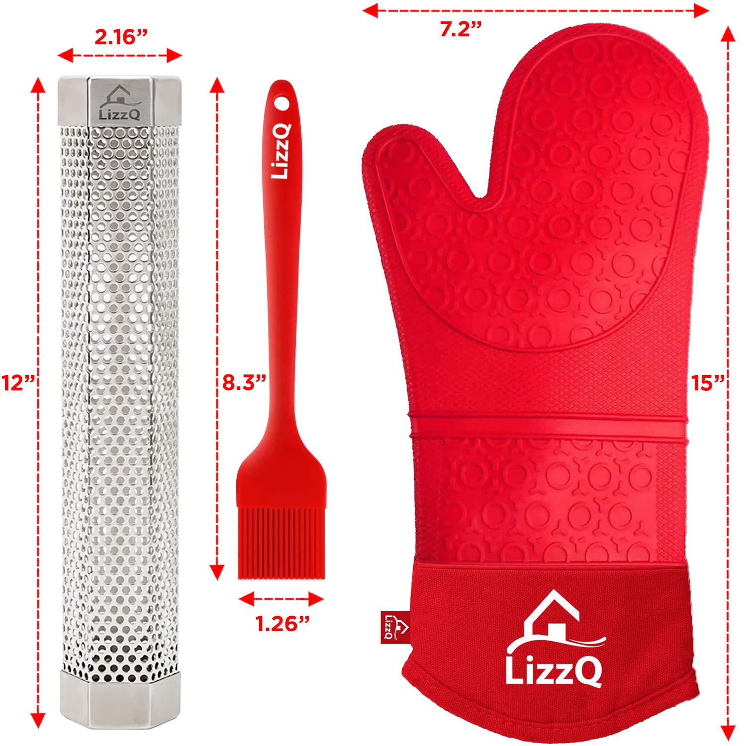 Silicone basting brush included with LIZZQ kit for sauces and glaze.