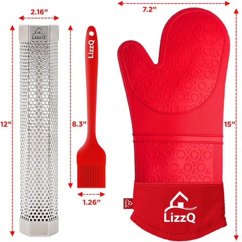 Silicone basting brush included with LIZZQ kit for sauces and glaze.