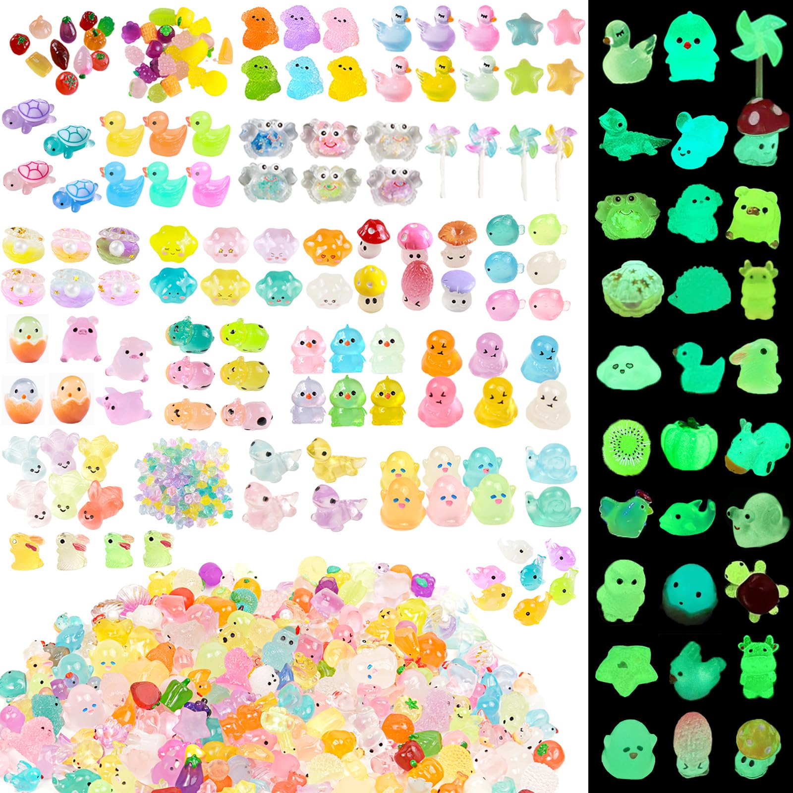 LJMBOEN luminous mini resin duck glows in the dark for garden scenes