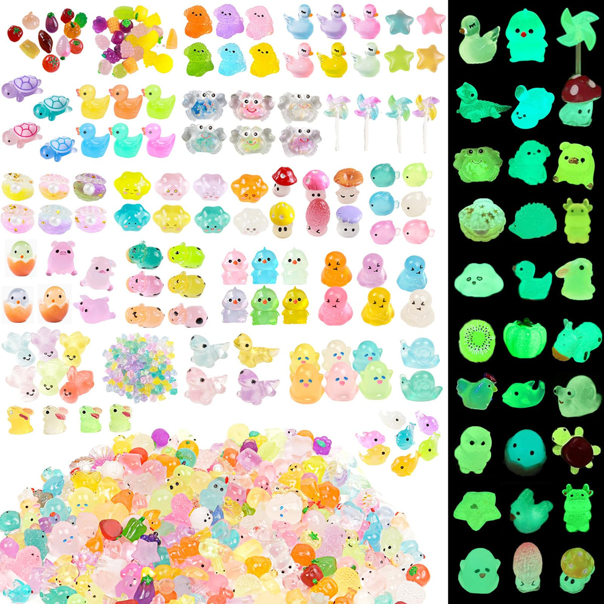 LJMBOEN luminous mini resin duck glows in the dark for garden scenes