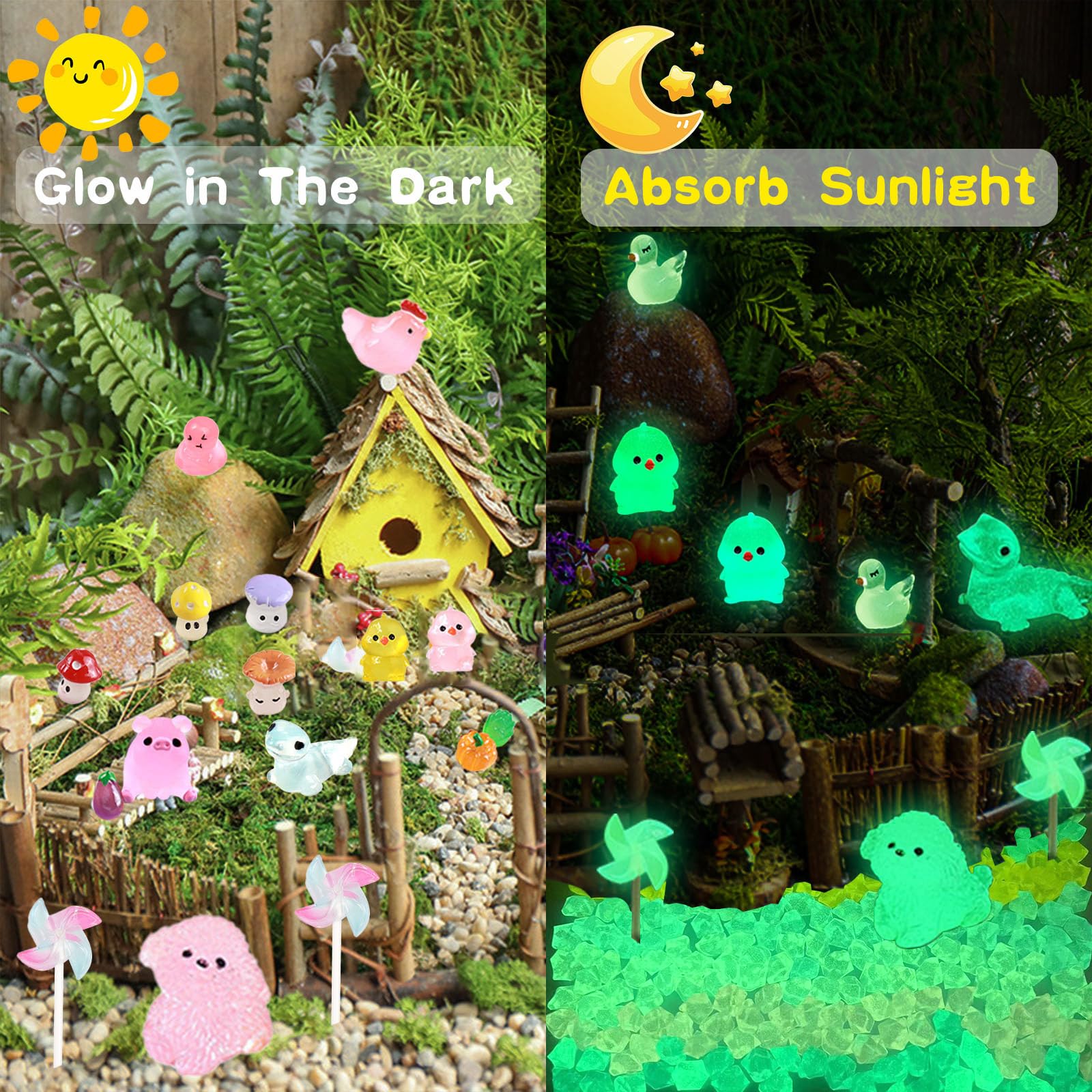 LJMBOEN luminous resin mushroom brightens miniature landscapes and crafts
