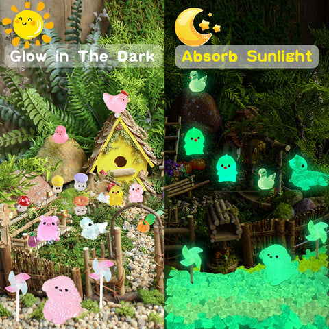 LJMBOEN luminous resin mushroom brightens miniature landscapes and crafts