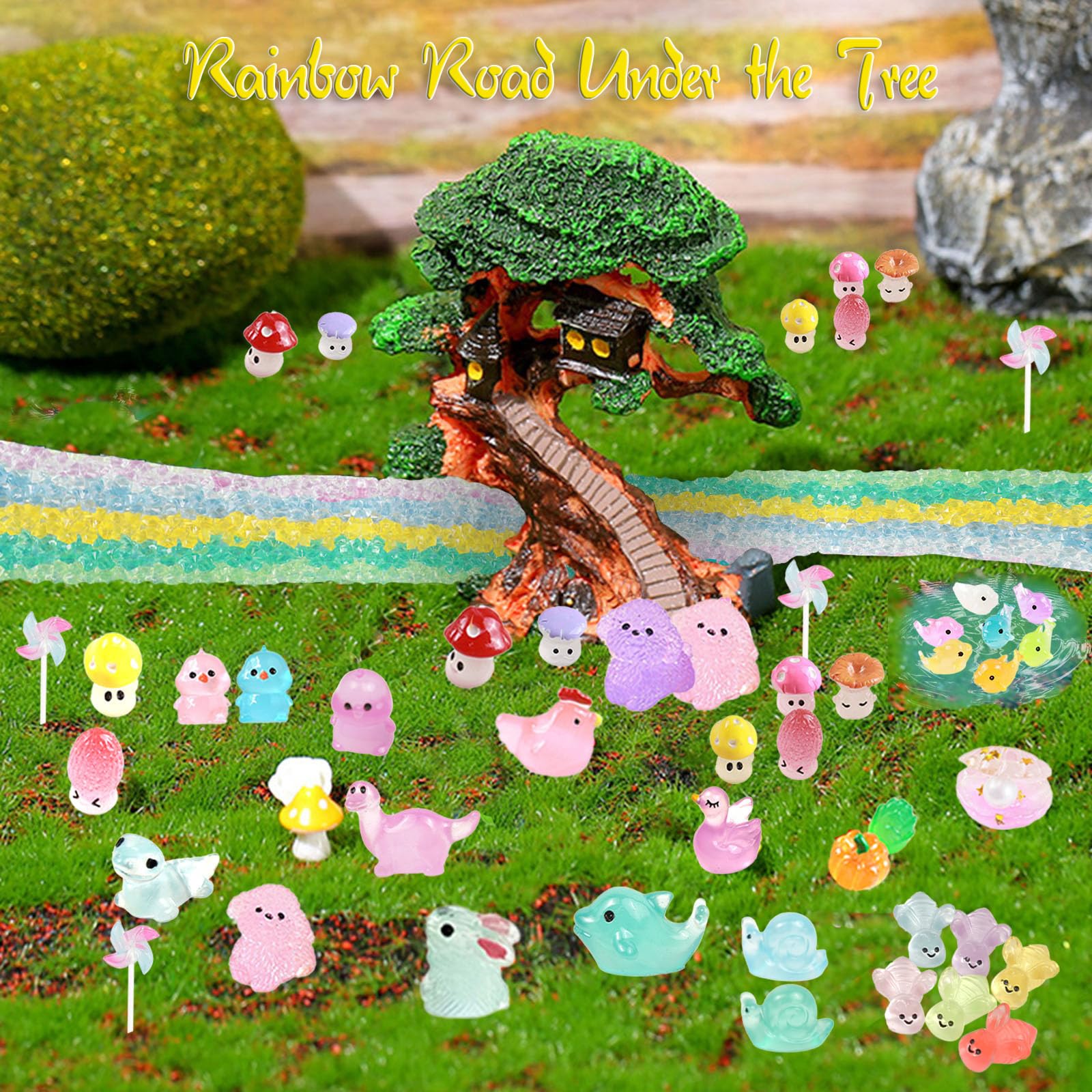 LJMBOEN glow-in-the-dark owl enhances night fairy gardens and decorations