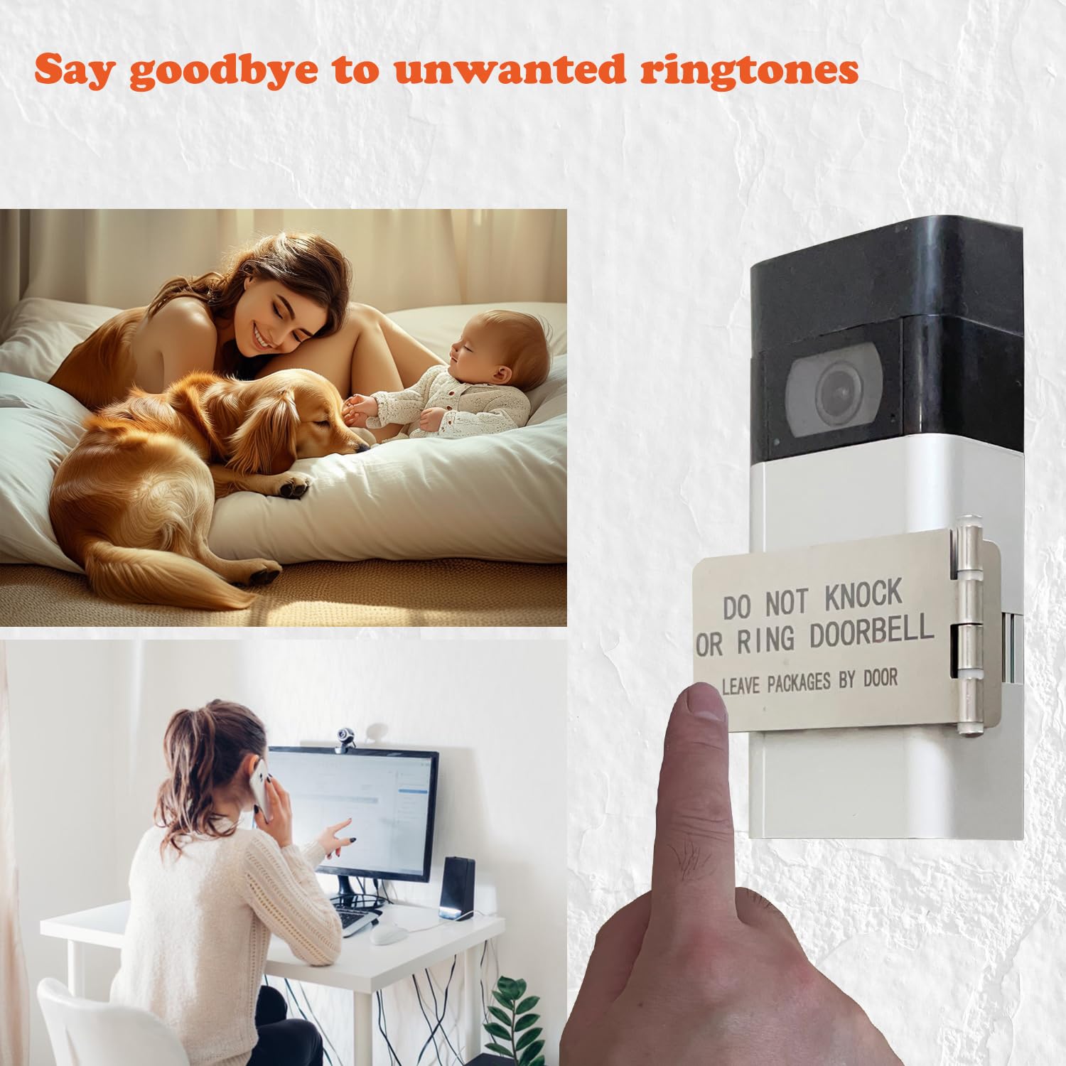 LJSCARE Do Not Knock Or Ring sign communicates privacy for quiet moments.