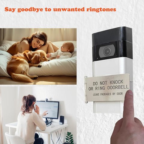 LJSCARE dont-knock-or-ring sign in stainless steel for durable readability.