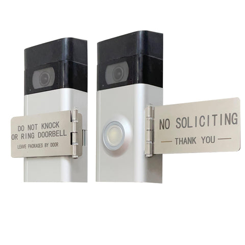 LJSCARE front door sign on right-side mount blocks doorbell interruptions during work.