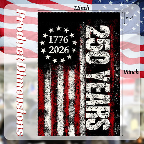 LJSCQF 250th Anniversary flag, back view, double-sided print for clear visibility.
