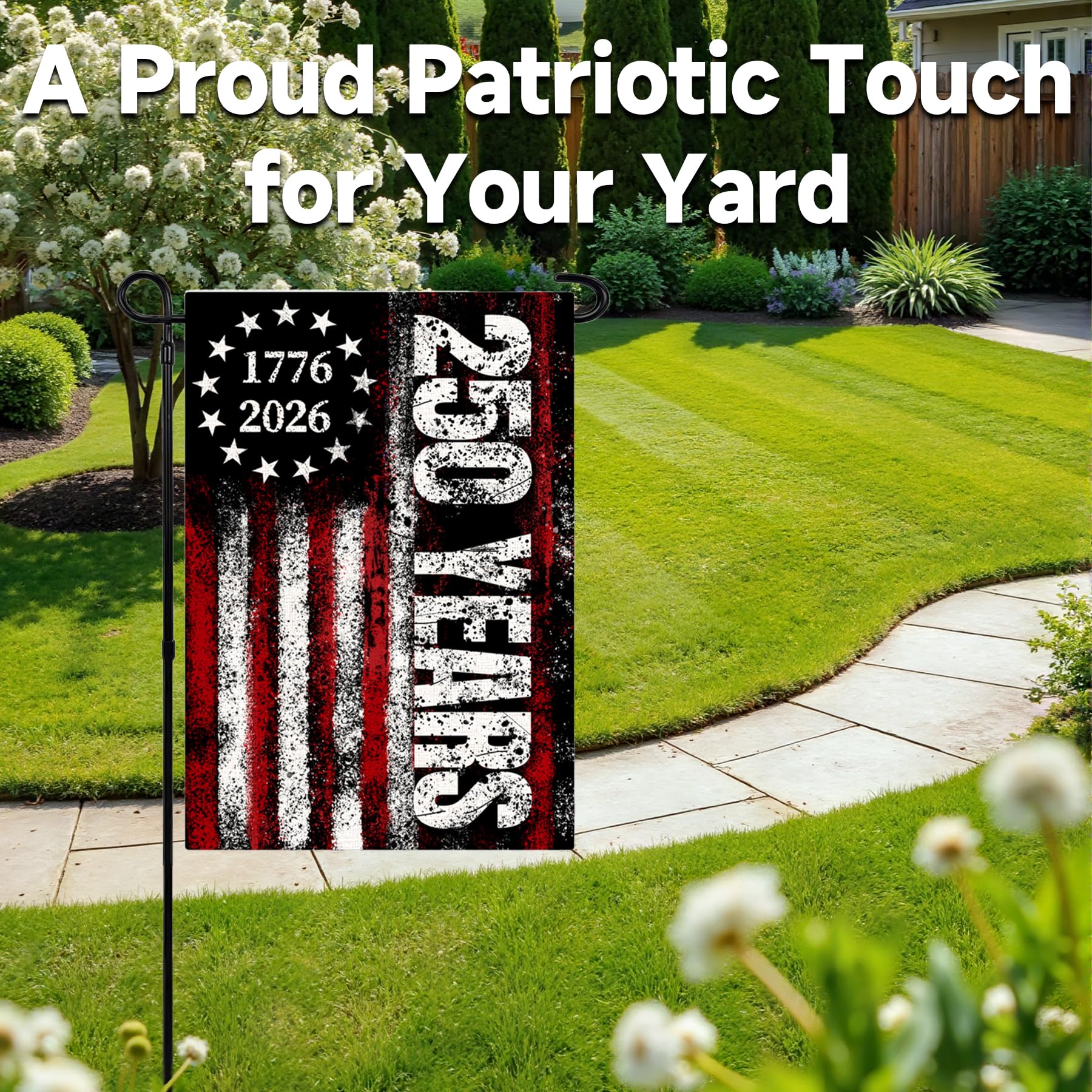 LJSCQF double-sided garden flag designed for outdoor decor and durability.