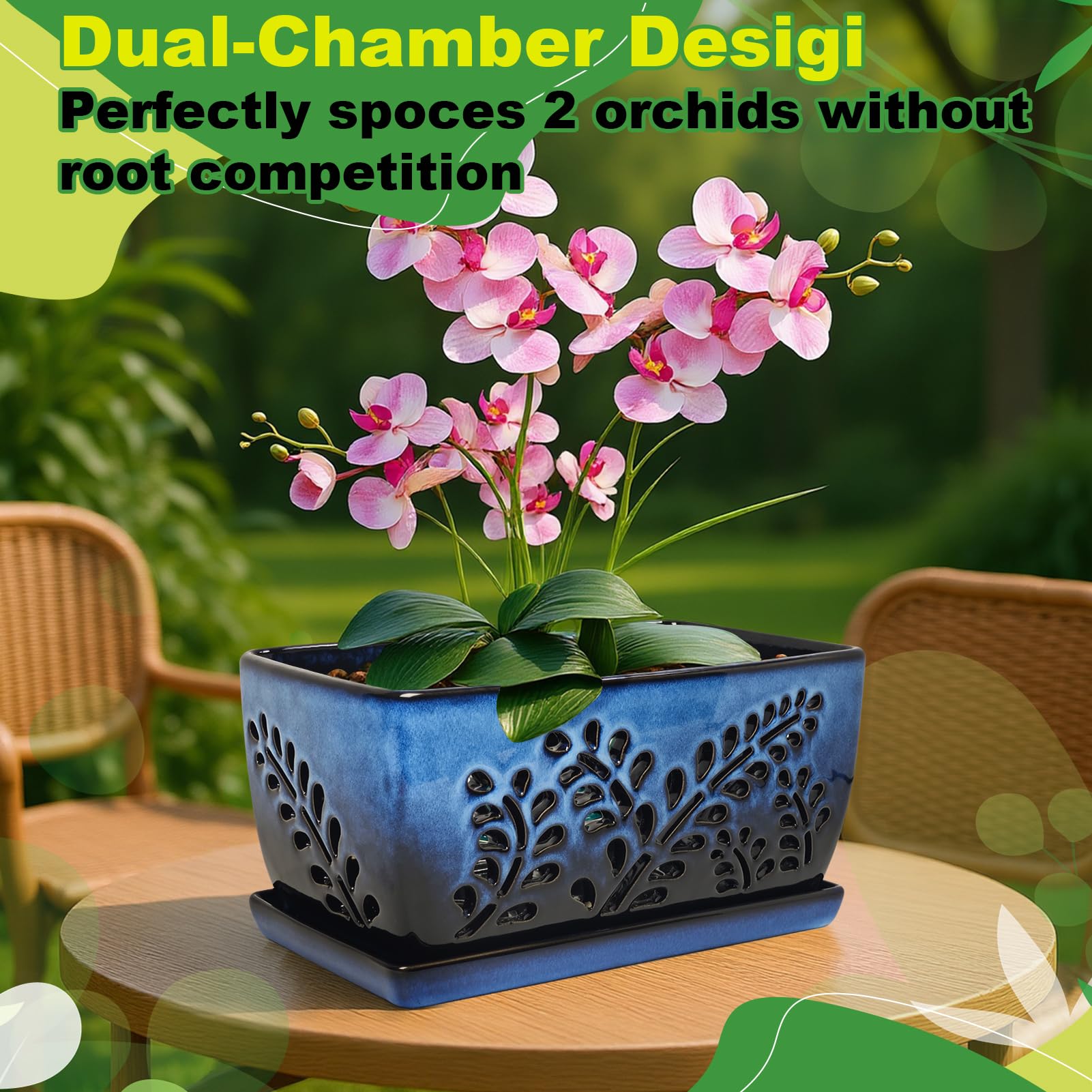 LKSSZS gradient-blue pot brightens indoor spaces and supports repotting.