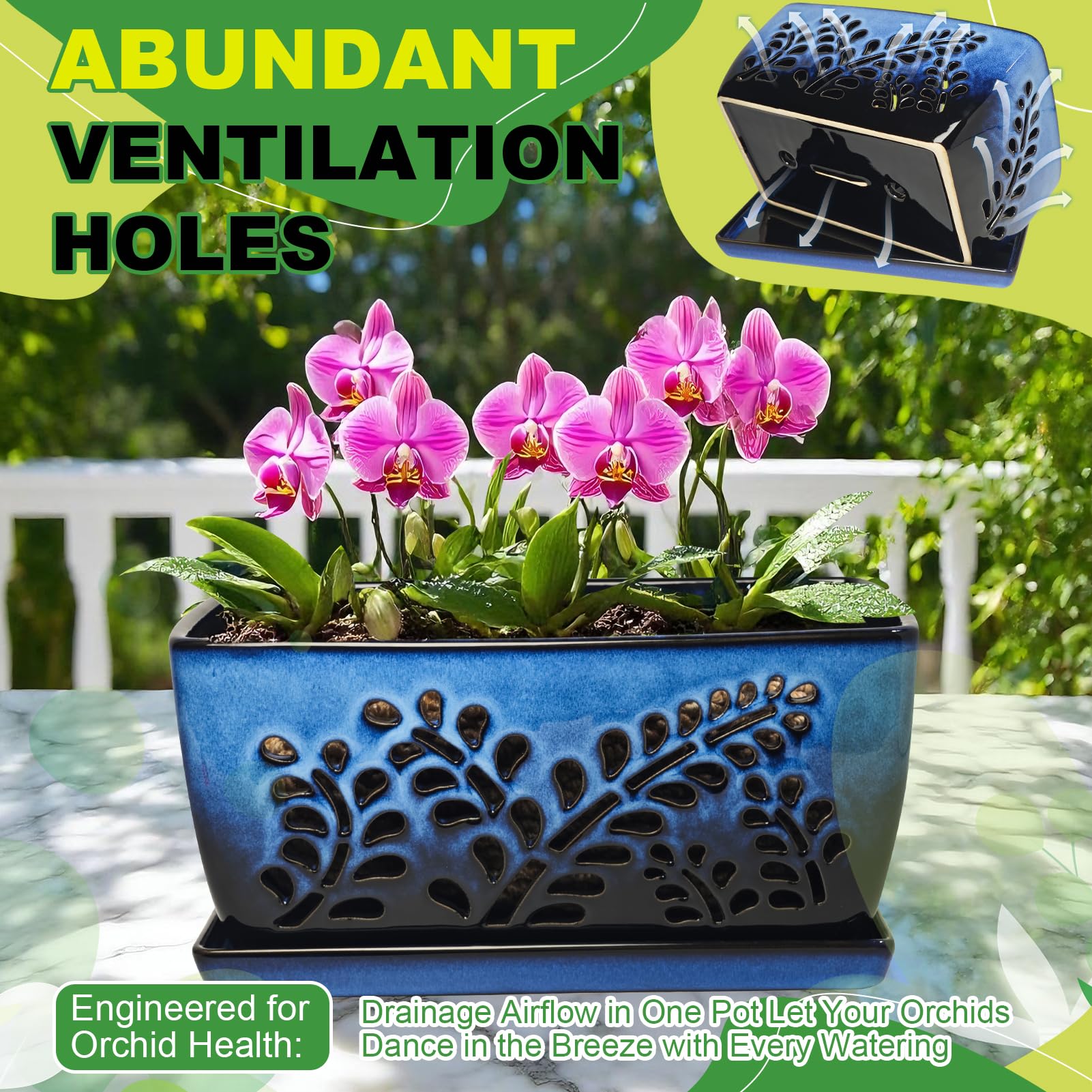 LKSSZS modern-design orchid pot complements any decor style.
