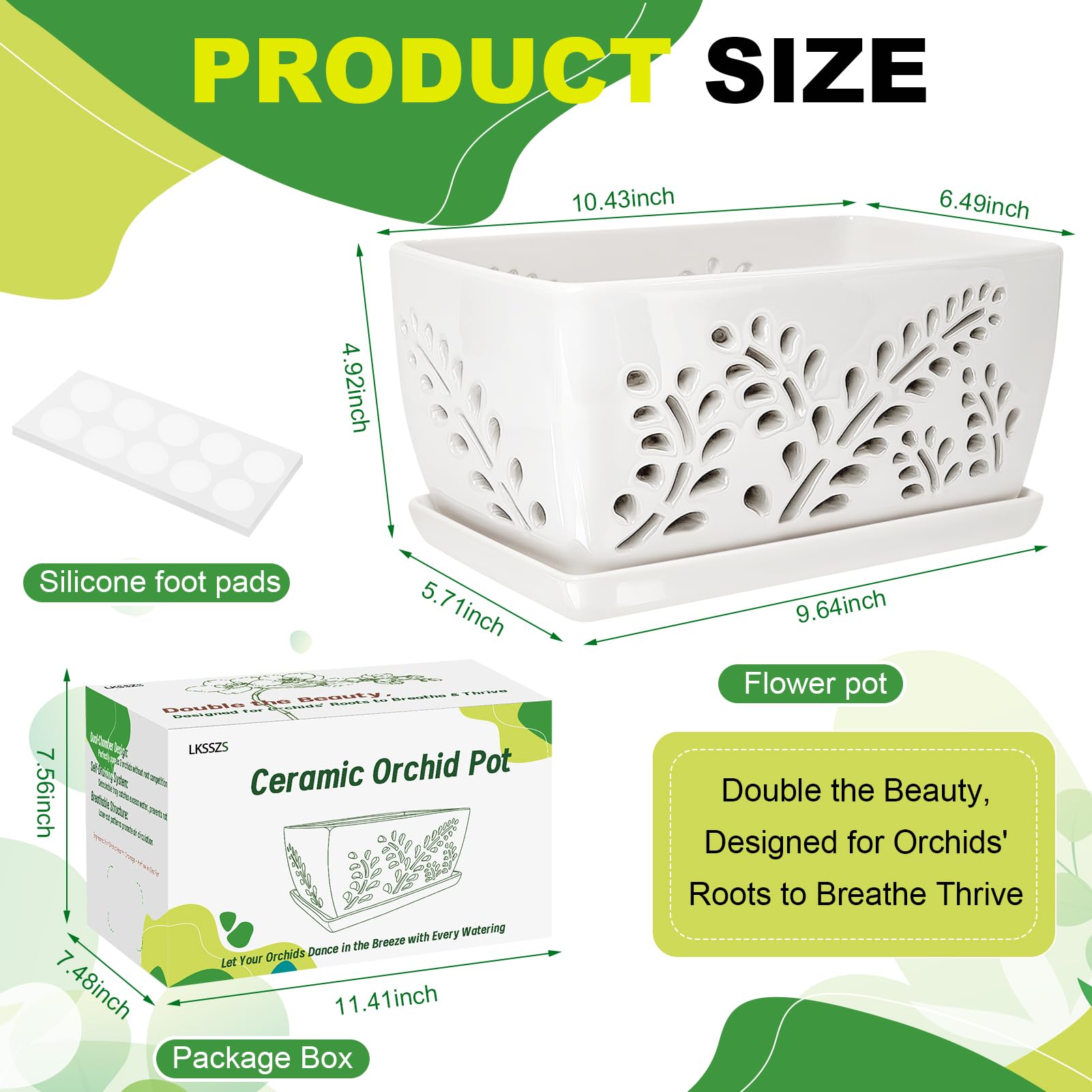 LKSSZS orchid pot with 360 degree ventilation slots for balanced humidity