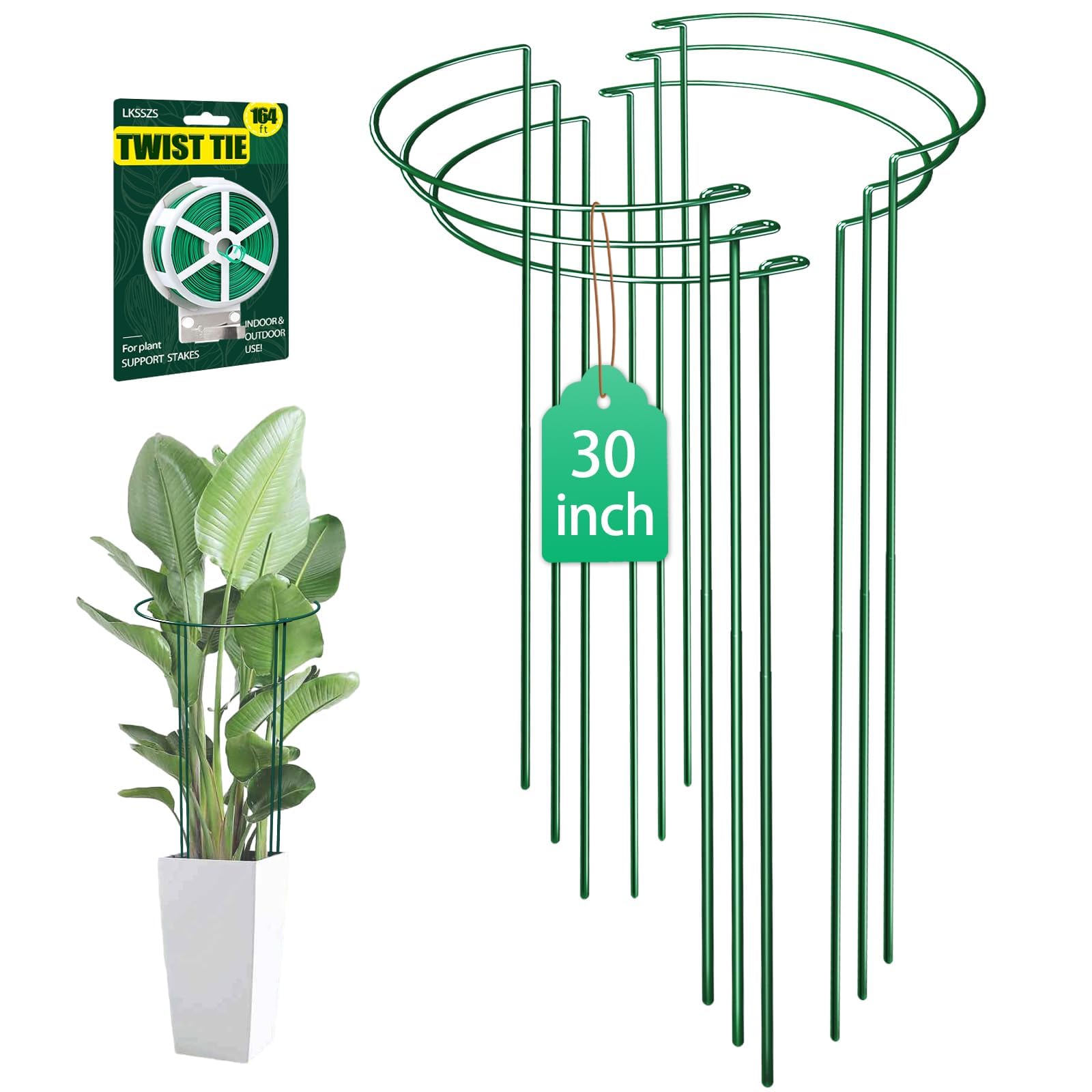 LKSSZS plant support stake 30-inch provides sturdy support for tall, heavy blooms.