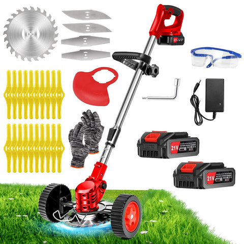 LKTOLS cordless weed wacker front view, compact and balanced for easy edging