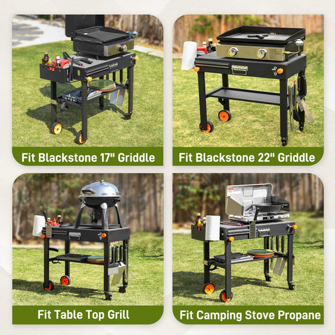 LKVHV grill table demonstrates 300 lbs weight capacity stability