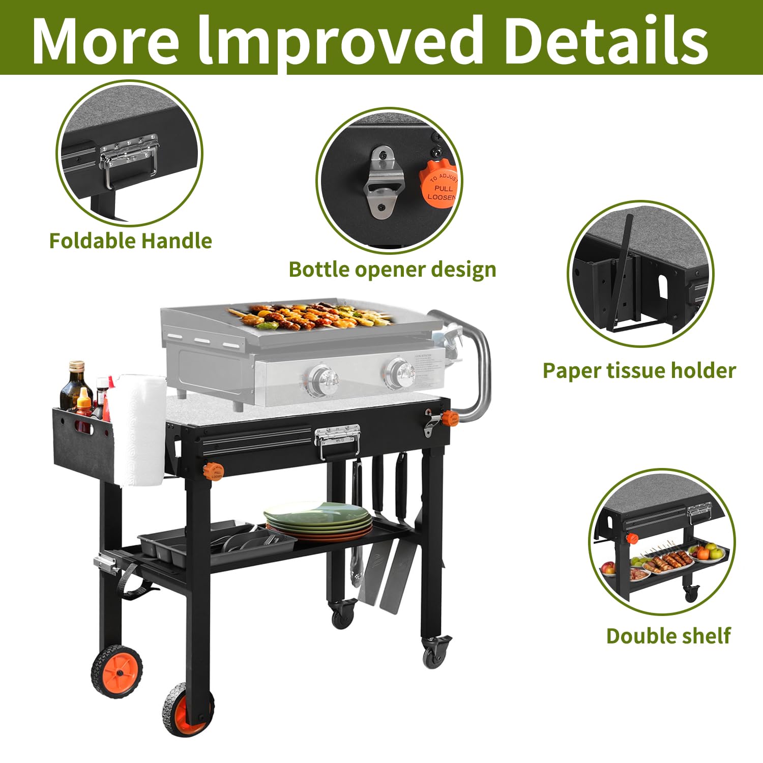 LKVHV magnetic tool bar and four hooks for grill tools