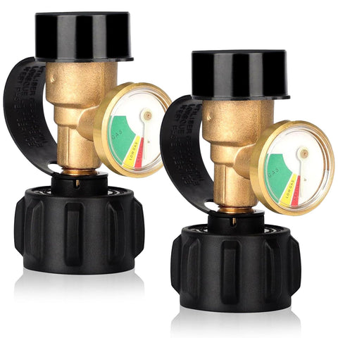 LLAMA VIVA propane gauge dial showing real-time level for safe grilling.