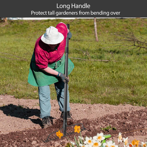 LLARGUEST adjustable yard rake from 40 to 55 inches fits different heights