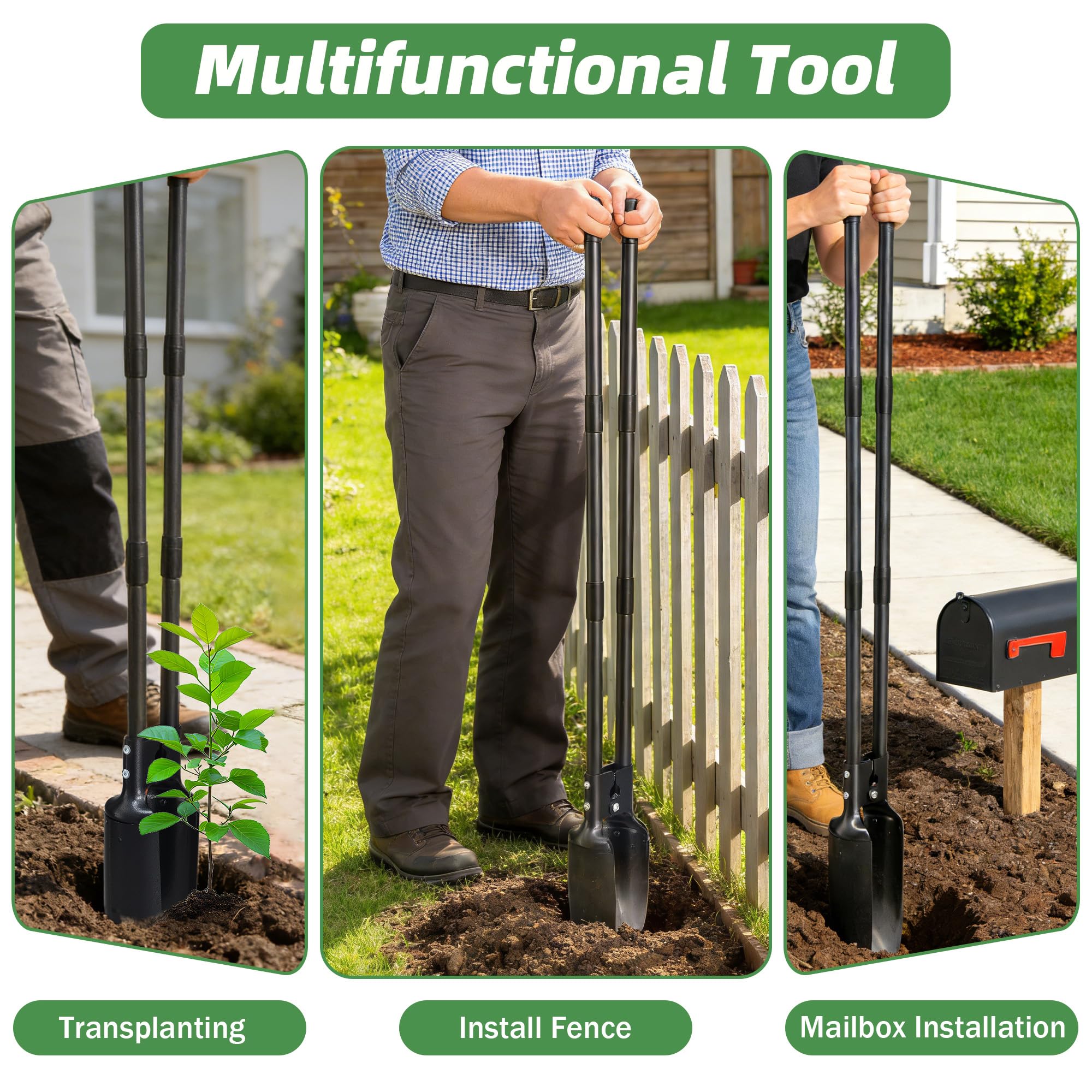 LLARGUEST post-hole digger ready for camping and gardening tasks