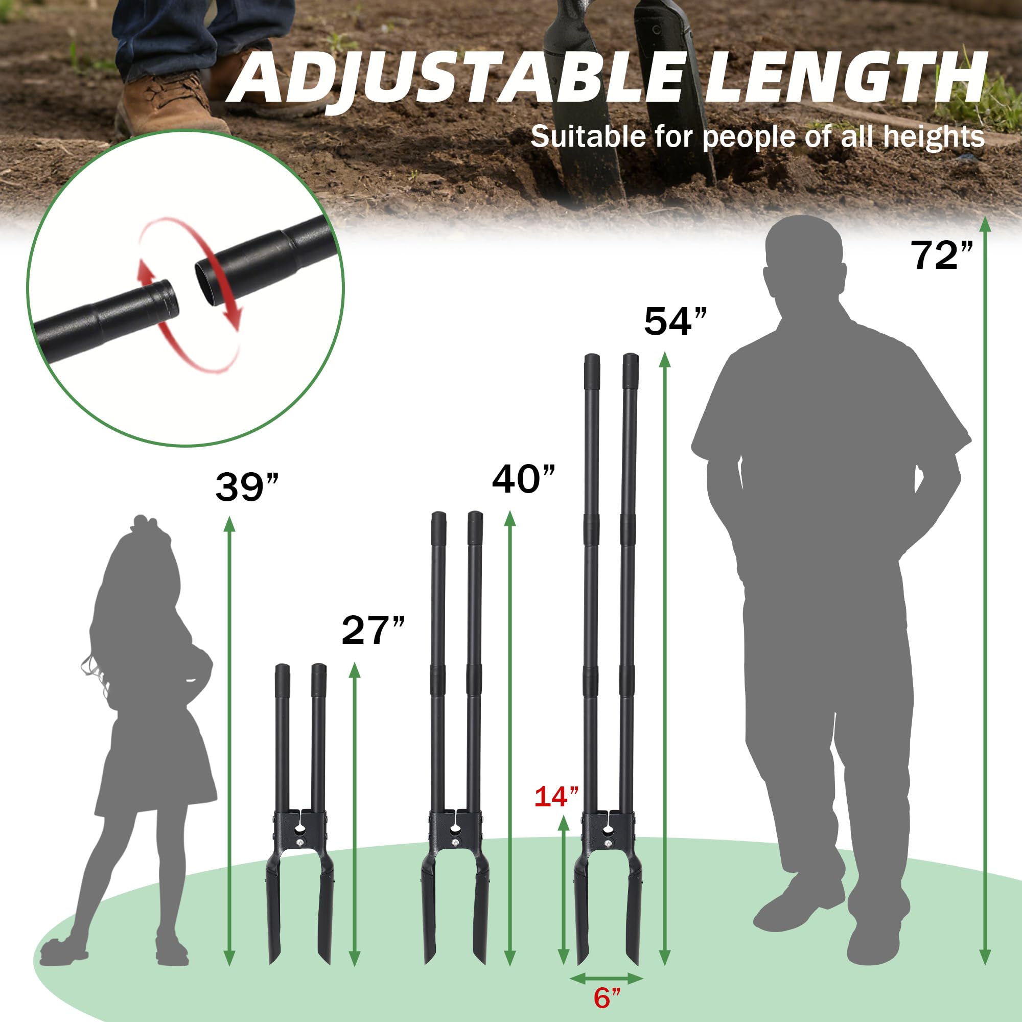 LLARGUEST detachable-design hole digger is easy to transport and store