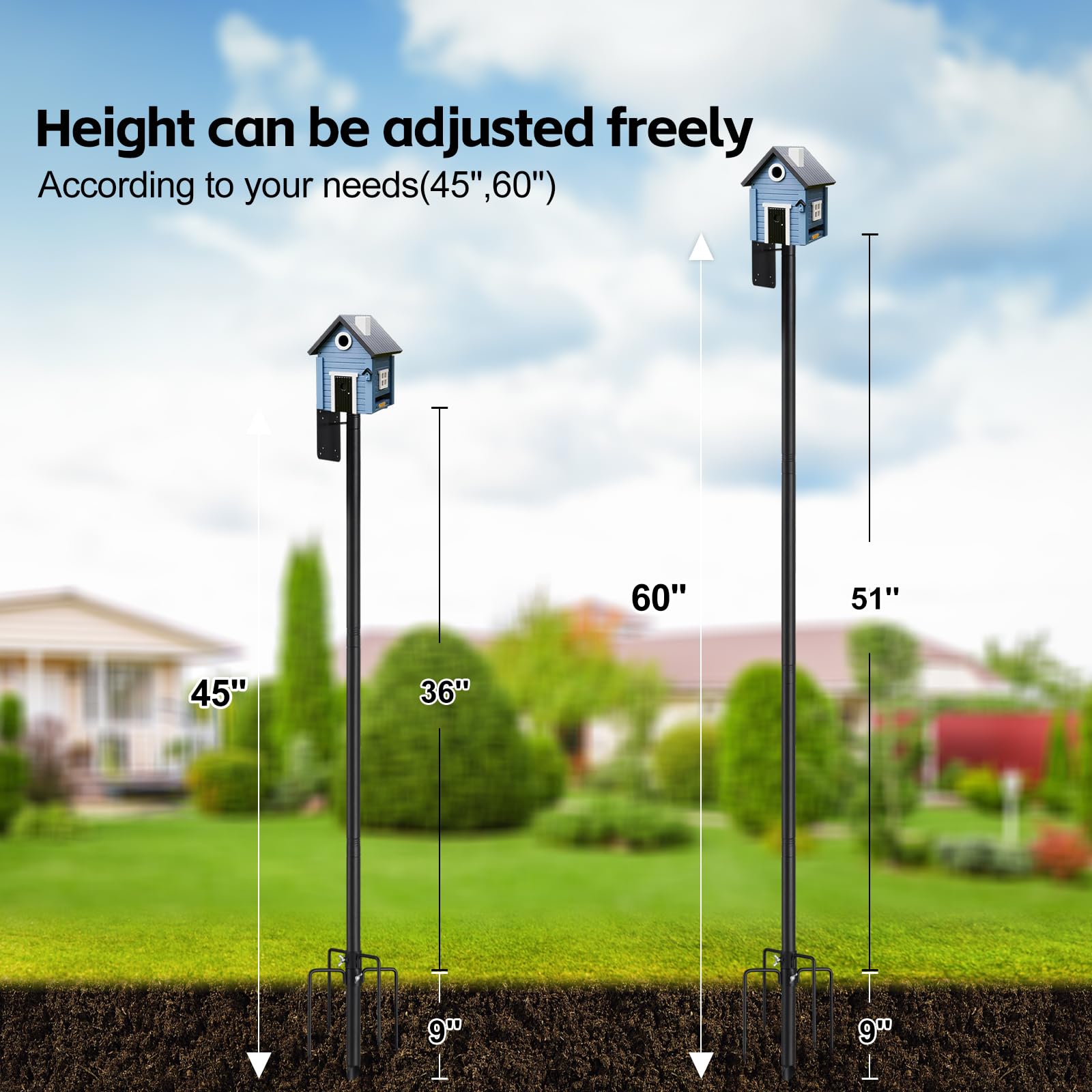 LLARGUEST easy-assembly pole sections for quick setup.