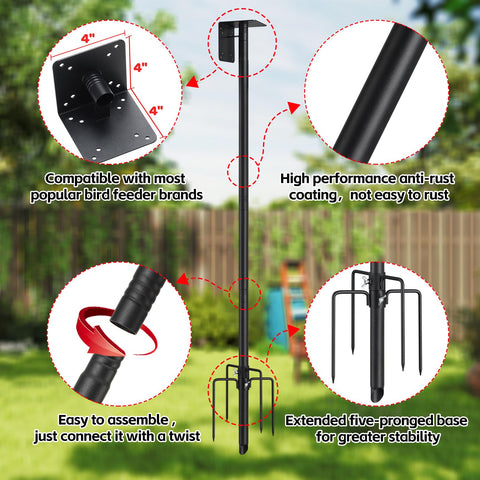 LLARGUEST five-prong base anchors securely for windy conditions.