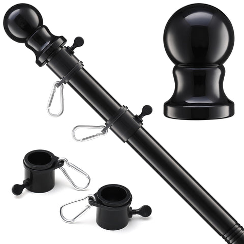 LLARGUEST flag pole for outdoor assembly shows easy setup and sturdy support.