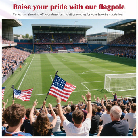 LLARGUEST flag pole disassembles for easy storage and travel.