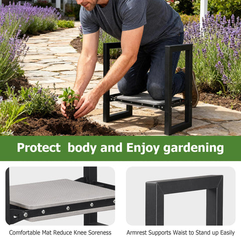 LLARGUEST kneeler folded compactly for quick storage and portability.