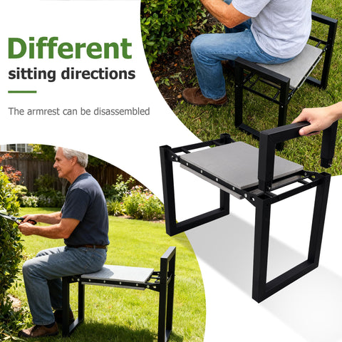 LLARGUEST ergonomic handle on the kneeler helps stand up with less effort.