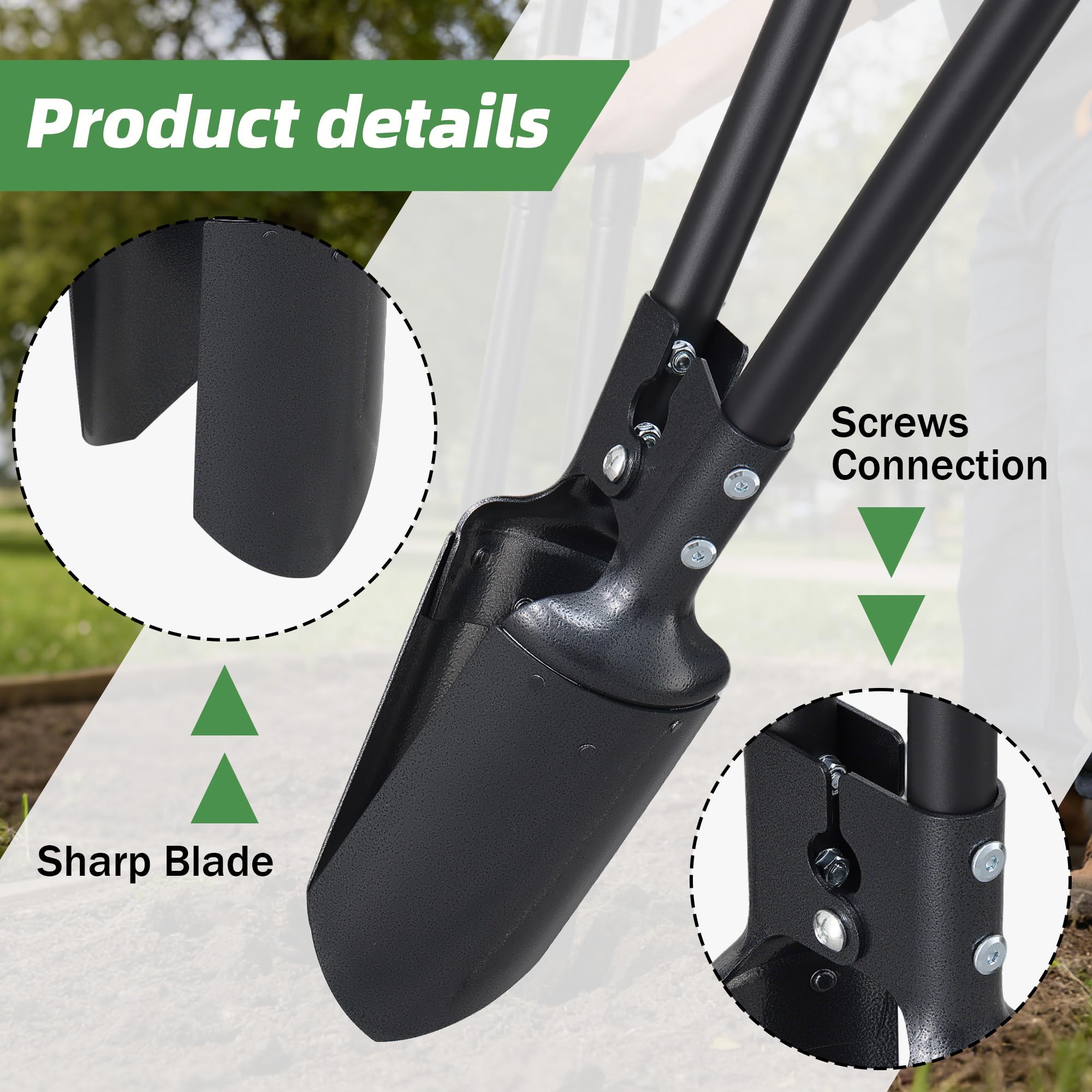 LLARGUEST heavy-duty metal hole digger withstands tough soil conditions for durability