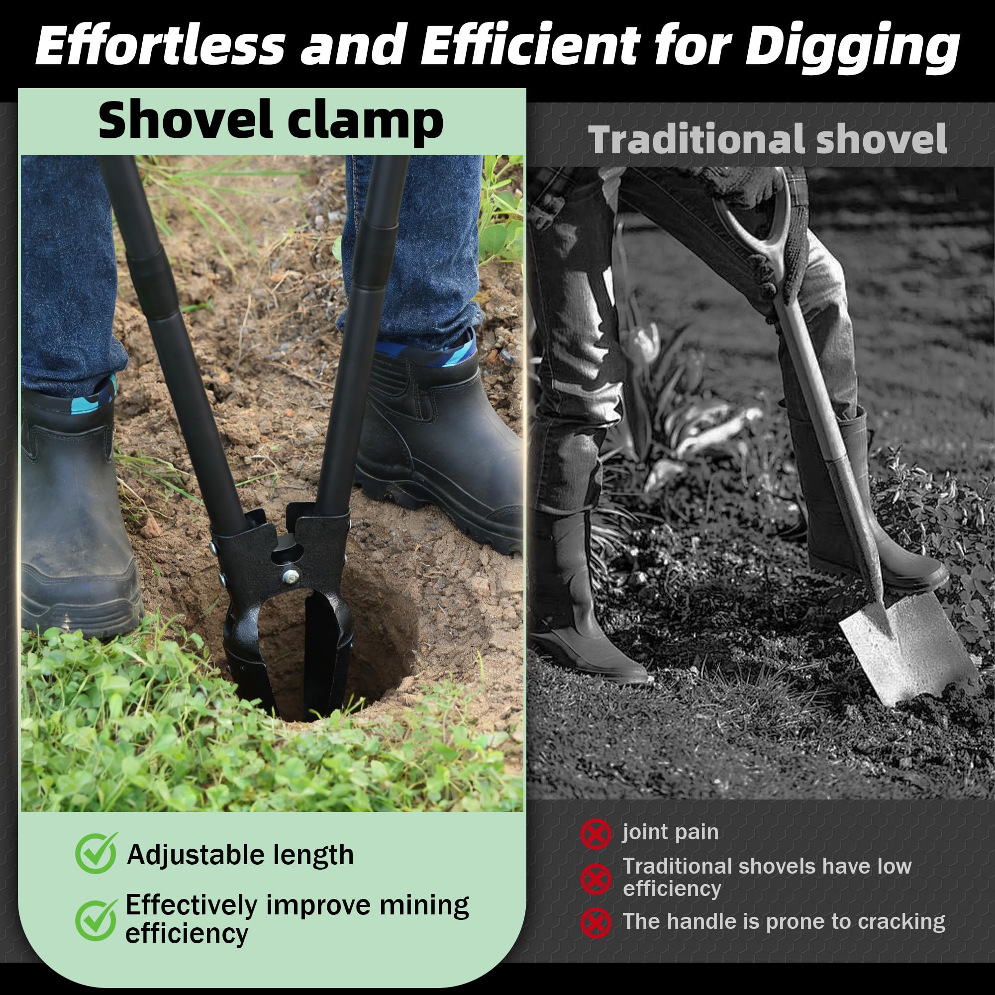 LLARGUEST long-handle design reduces bending and improves comfort during use