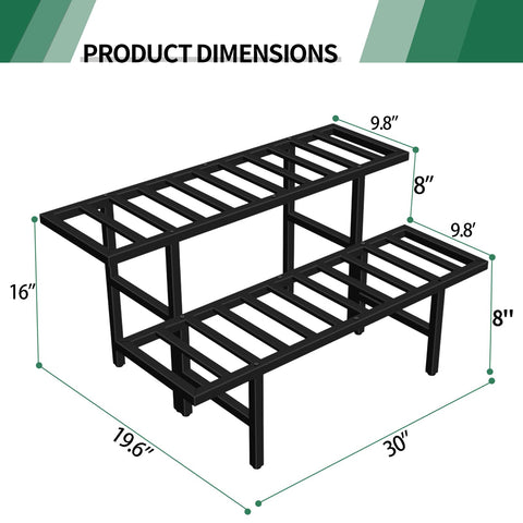 LLAXERGU outdoor plant stand on a balcony with anti-slip feet.