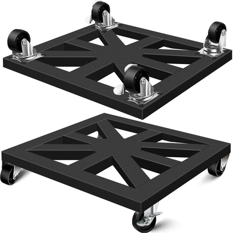 LLAXERGU plant caddy with metal rolling wheels supports heavy planters for easy mobility indoors.