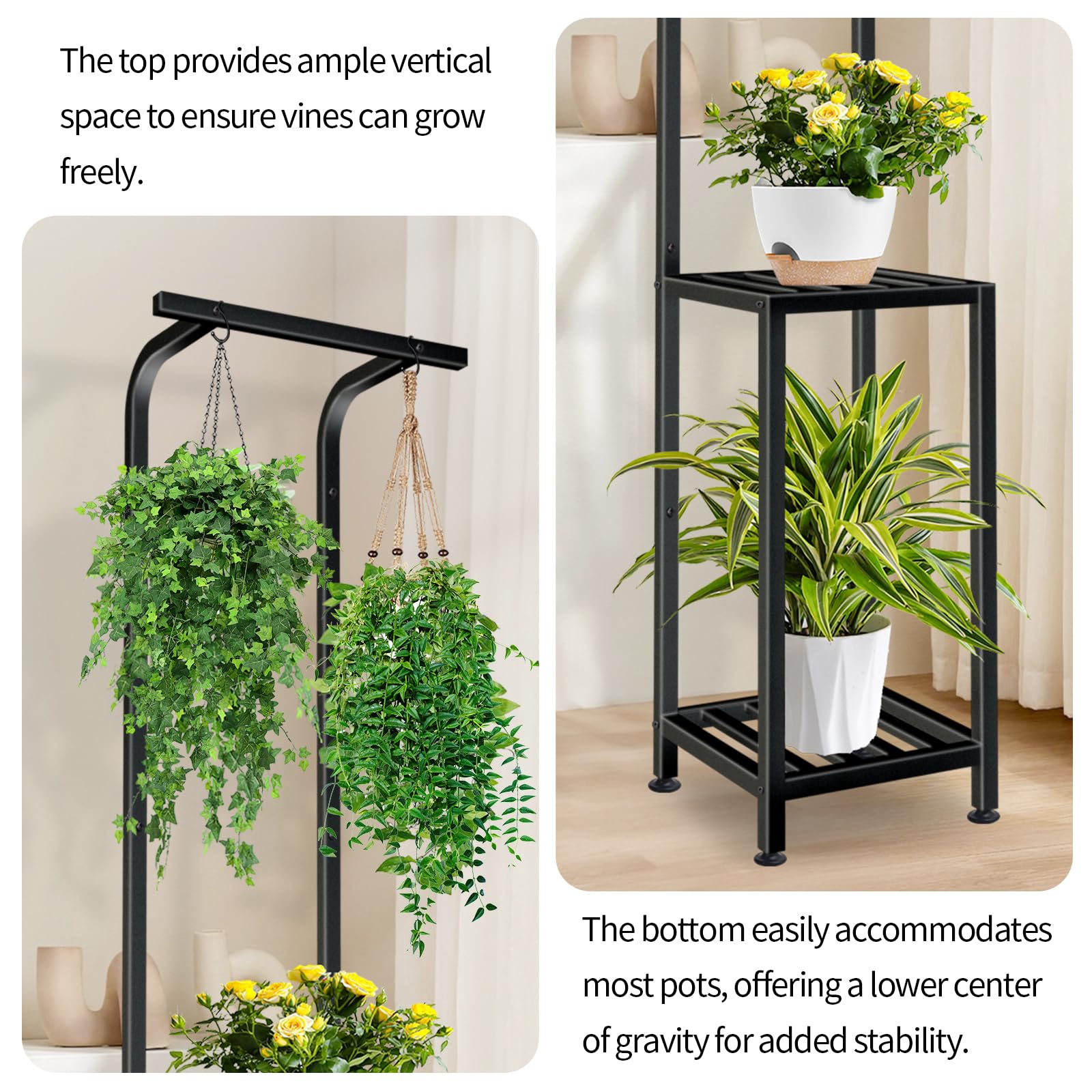 LLAXERGU heavy-duty metal frame provides stable support for outdoor use.