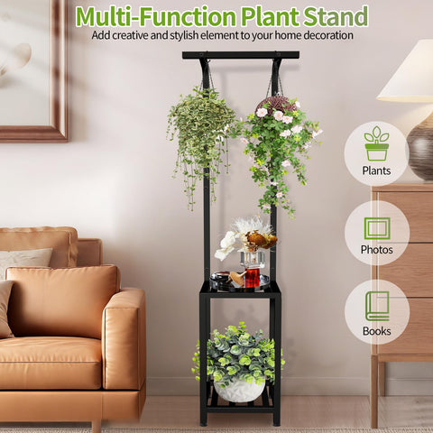 LLAXERGU space-saving vertical plant stand ideal for indoor and balcony spaces.