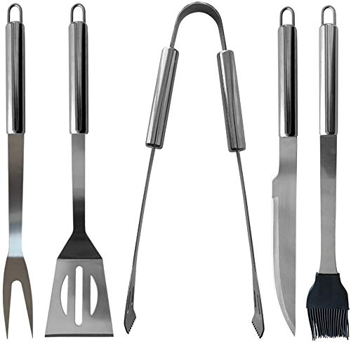 LLRY BBQ fork shows sturdy stainless steel for secure meat handling.