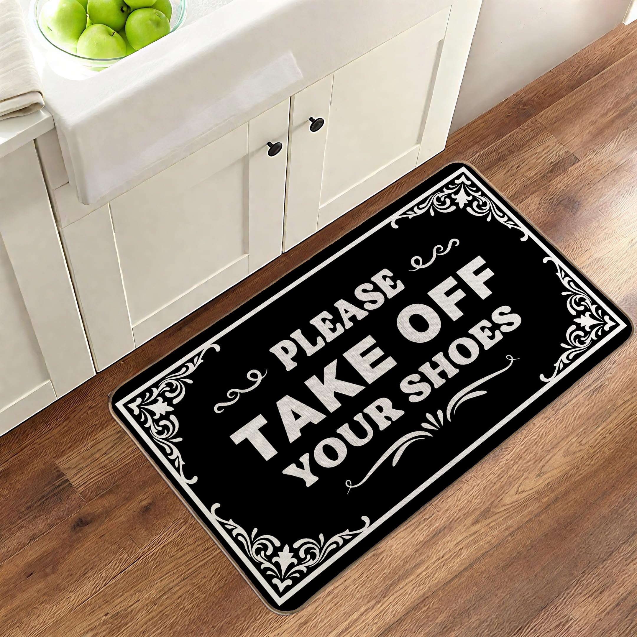 LMABBAQA Linen doormat offers durable fibers and fade-resistant pattern