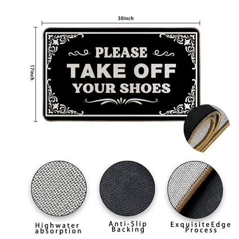 LMABBAQA Please Take Off Your Shoes doormat with funny design for home decor