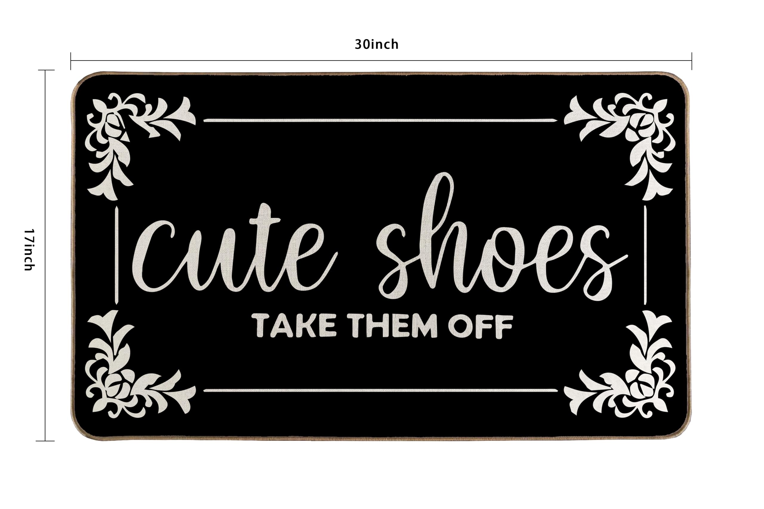 LMABBAQA Shoes Off Doormat close-up showing easy-clean fibers for quick entry