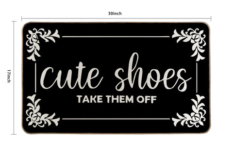 LMABBAQA Shoes Off Doormat close-up showing easy-clean fibers for quick entry