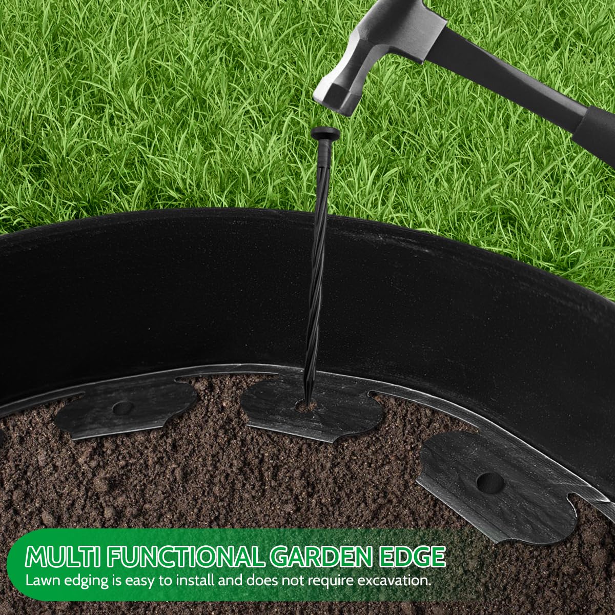 Lmiaiwe 36 spikes included for secure no-dig edging installation.