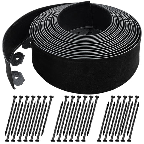 Lmiaiwe 40ft landscape edging with extra tall 4in height in black for sharp borders.