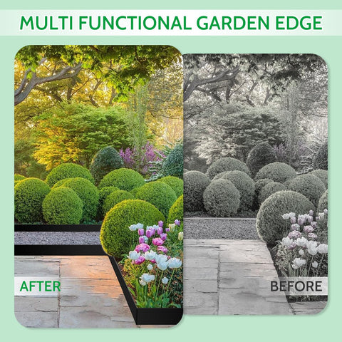 Lmiaiwe black edging adds a sleek, low-profile boundary to outdoor spaces.