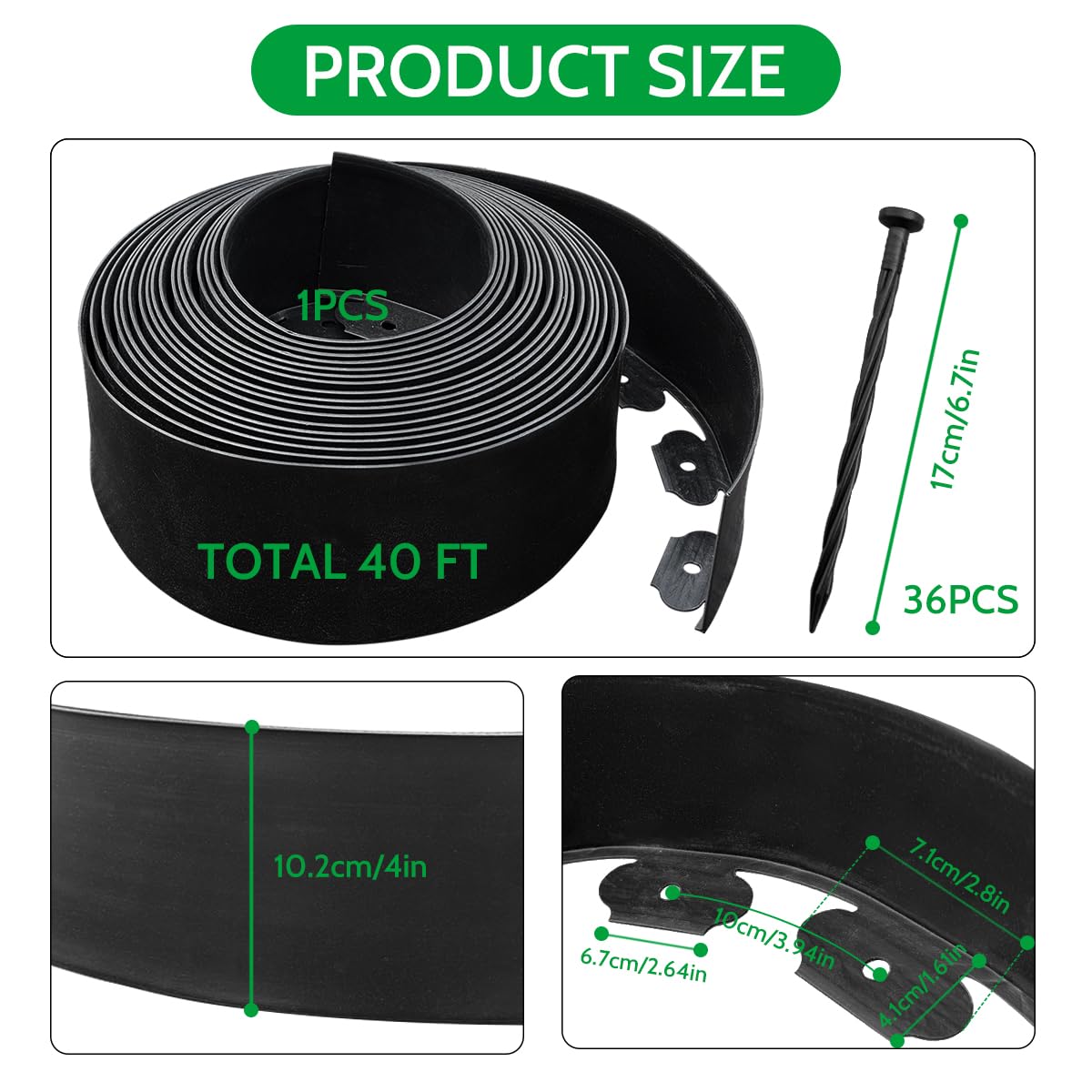 Lmiaiwe heavy-duty plastic border in black designed to withstand outdoor conditions.