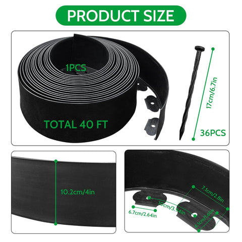 Lmiaiwe heavy-duty plastic border in black designed to withstand outdoor conditions.