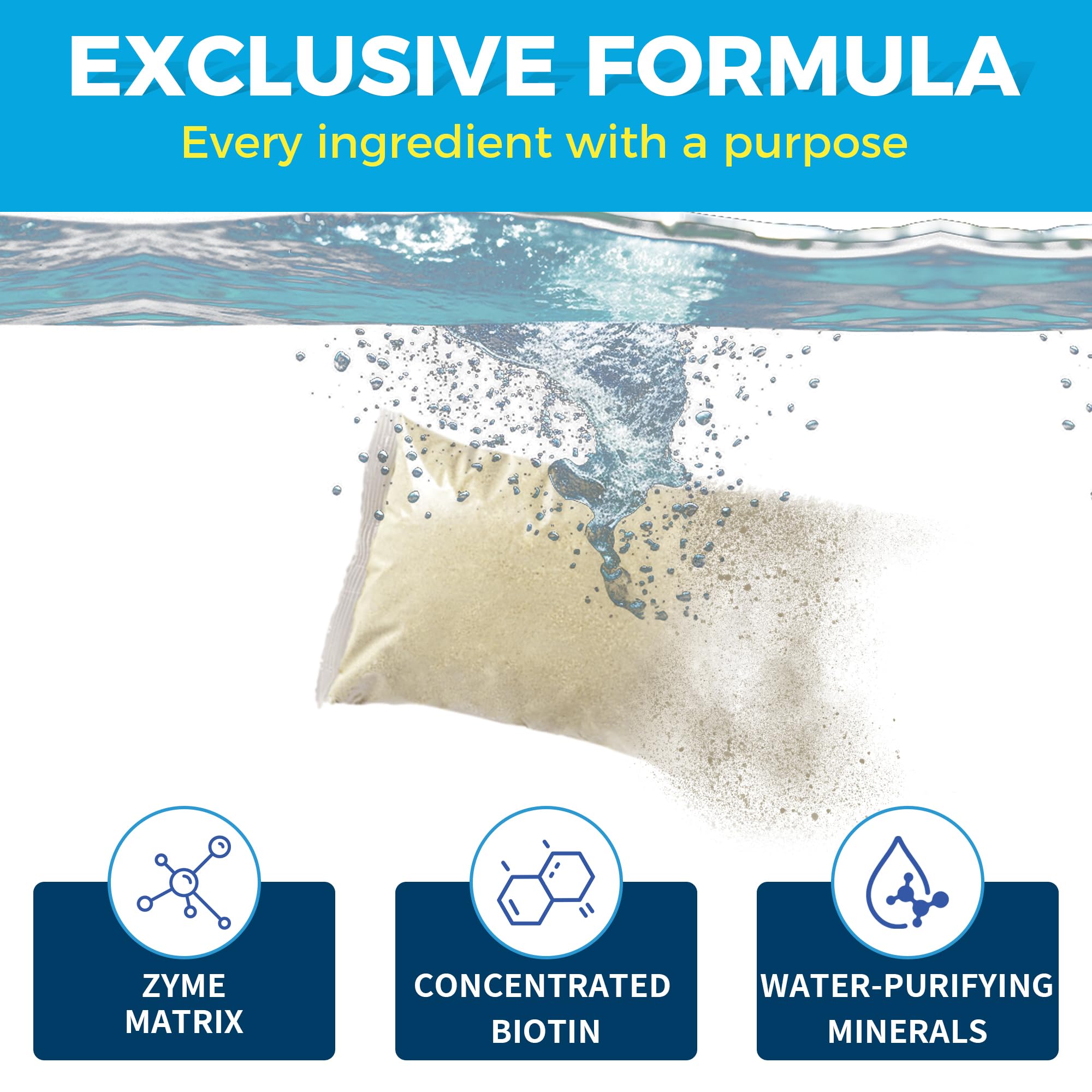 LMJP Easy-to-use packaging is tossed into the pond for effortless maintenance.