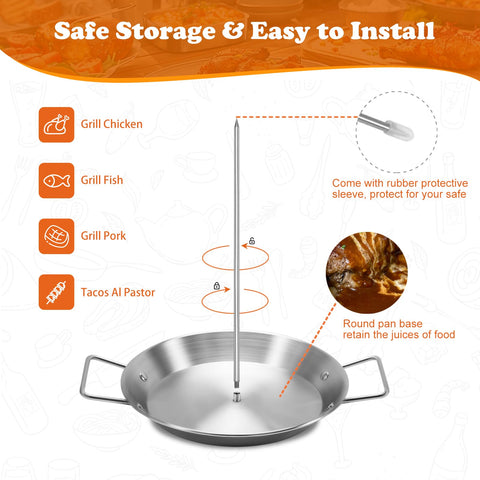 LMZNXCZ Al Pastor vertical stand with 10-inch spike for secure, even grilling