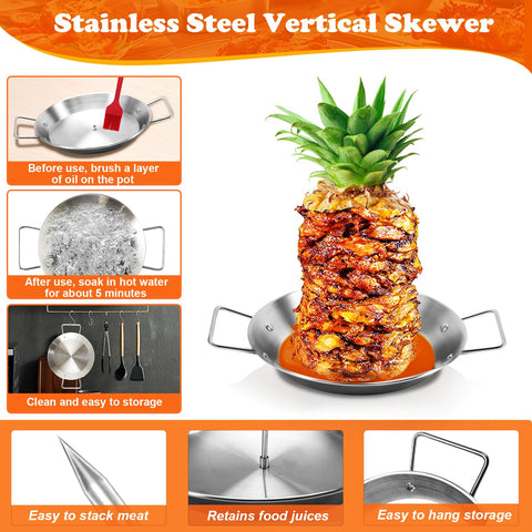 LMZNXCZ Al Pastor vertical stand with 12-inch spike for larger meat portions